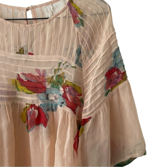 One Fine Day Anthropologie Rayon Tea Rose Semi Sheer Blouse I Size: XS - Picture 5 of 9